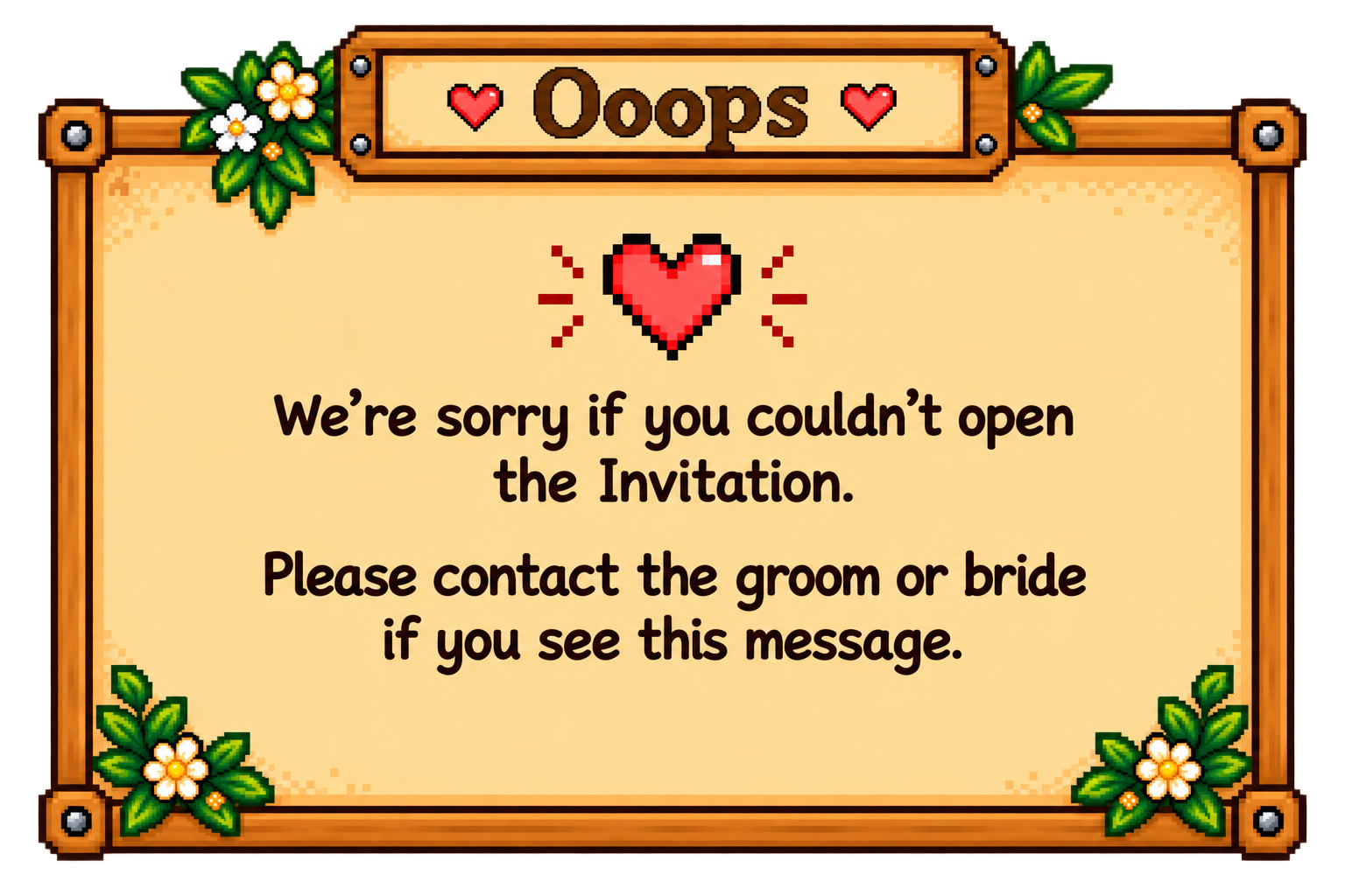 Unable to open the invitation